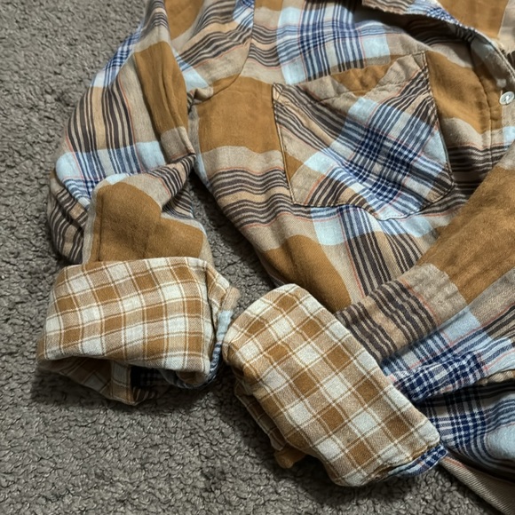Thread & Supply Button up Shirt-Wmns Sz M-Brown Toned Plaid-Cotton-EUC - Picture 16 of 16